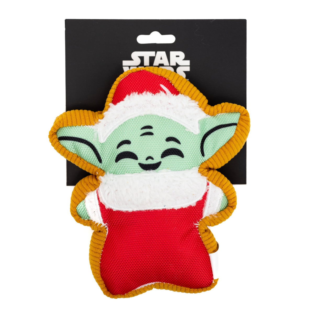 Dog Toy Squeaker Plush - Star Wars Holiday Grogu Santa Cookie Replica 