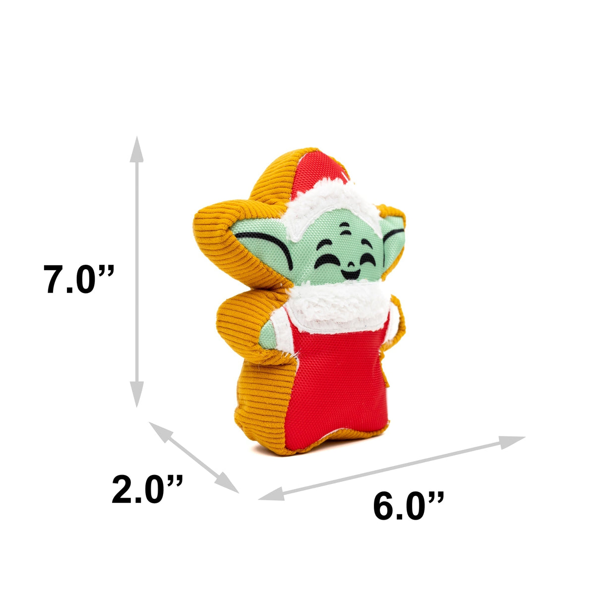 Dog Toy Squeaker Plush - Star Wars Holiday Grogu Santa Cookie Replica 