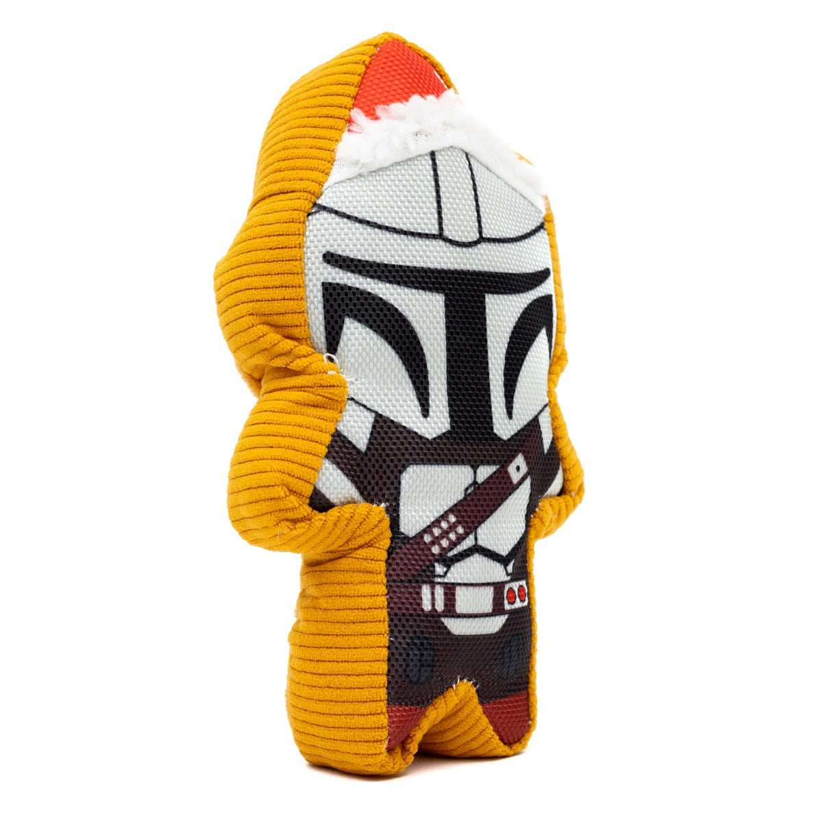 Dog Toy Squeaker Plush - Star Wars Holiday Mandalorian Santa Cookie Replica 