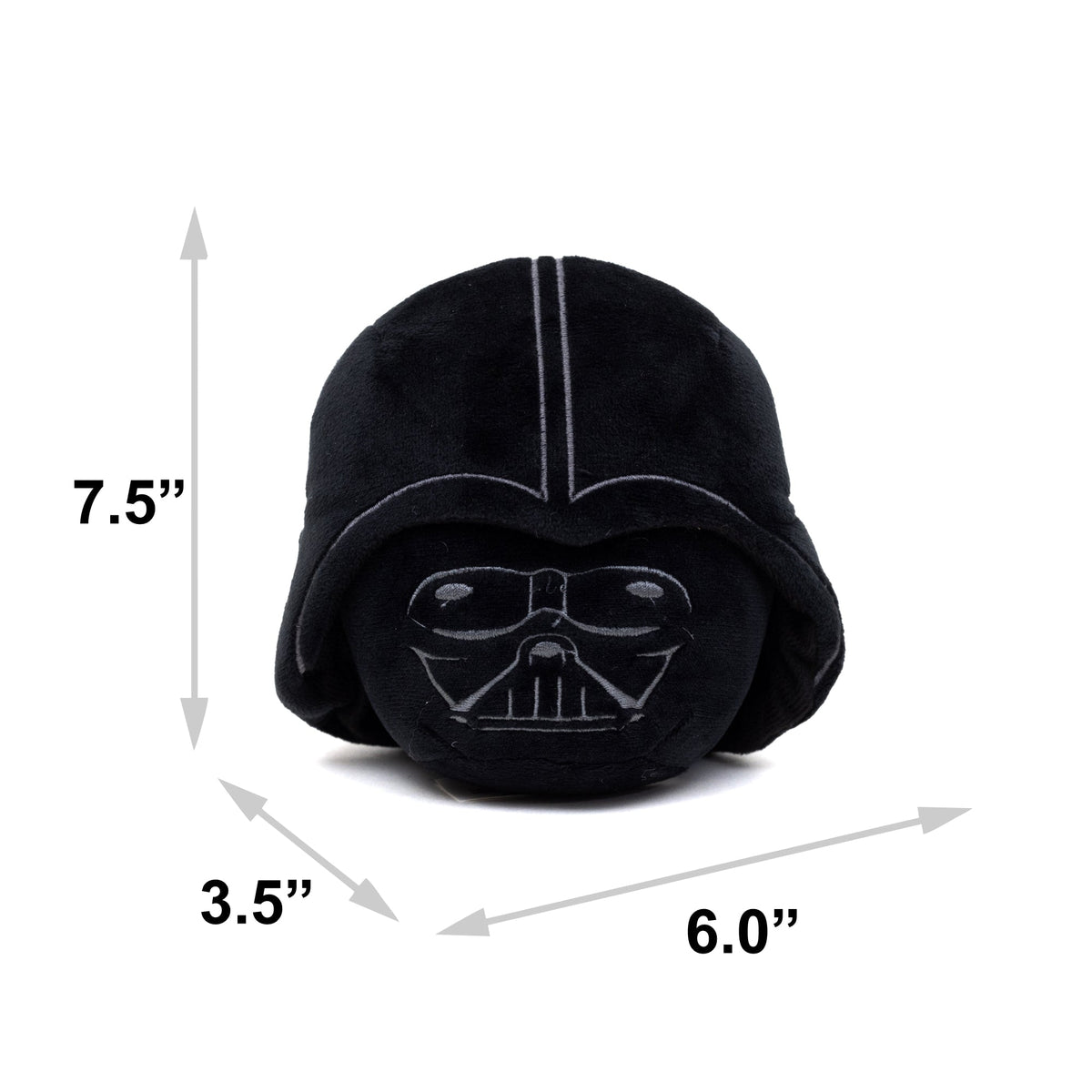 Dog Toy Squeaker Plush - Darth Vader Helmet Black 