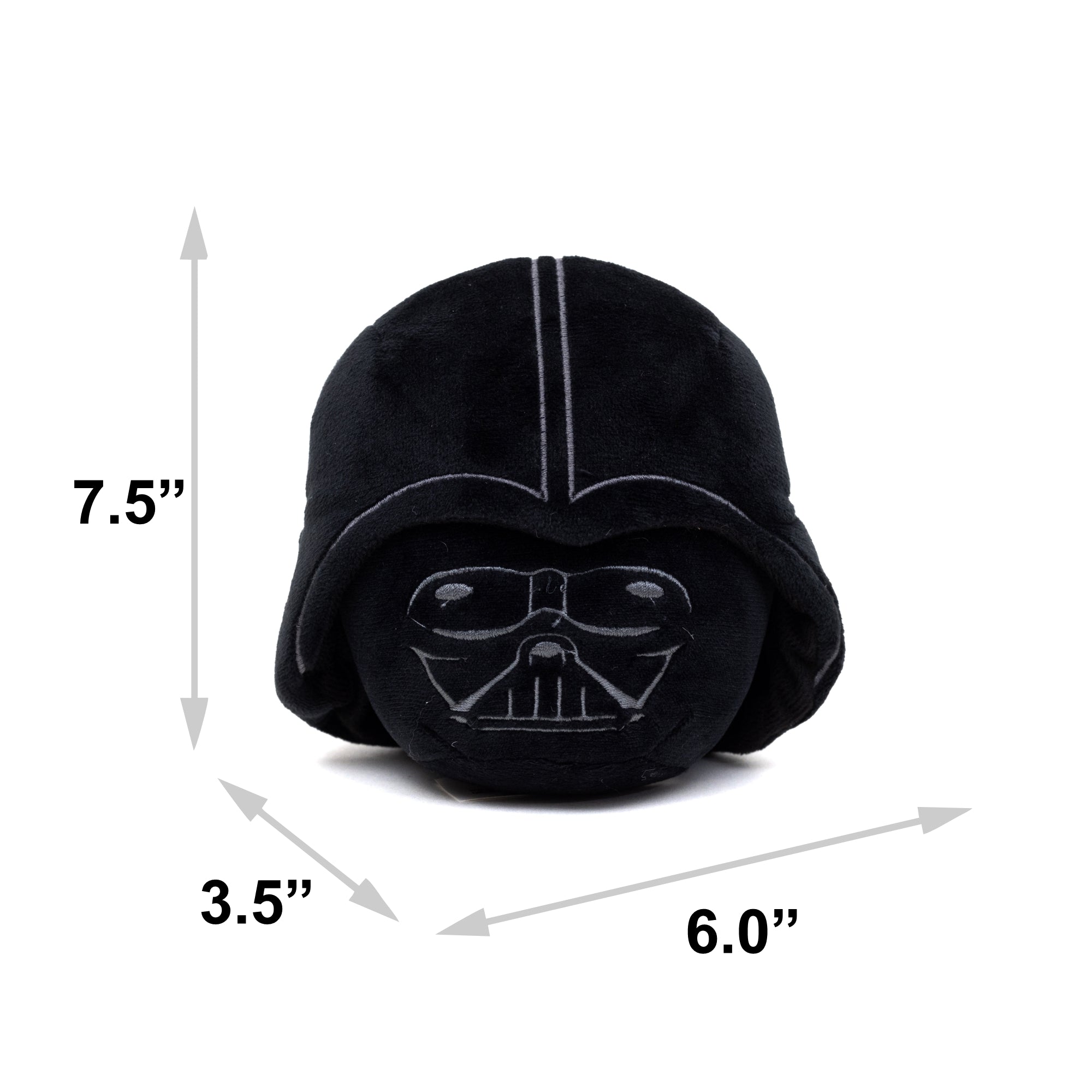 Dog Toy Squeaker Plush - Darth Vader Helmet Black 