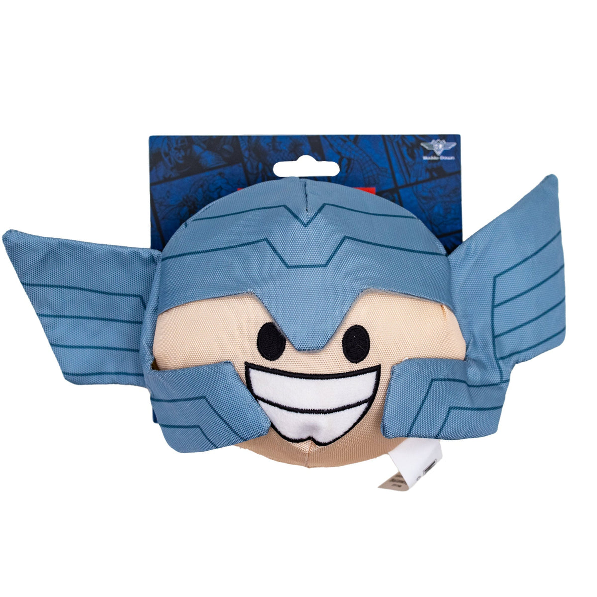 Dog Toy Squeaker Plush - Thor Smiling Face Round 