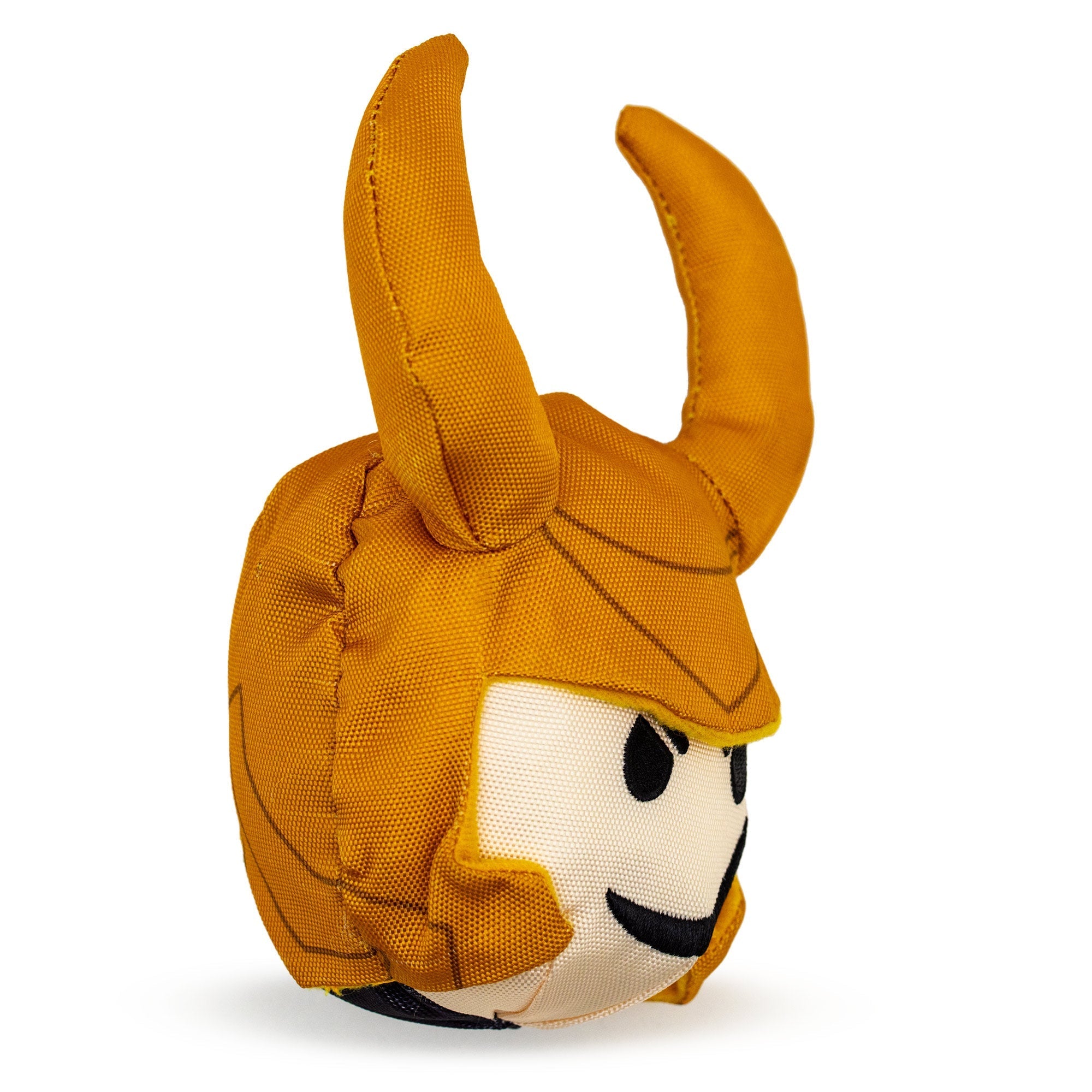 Dog Toy Squeaker Plush - Loki Smirking Face Round 