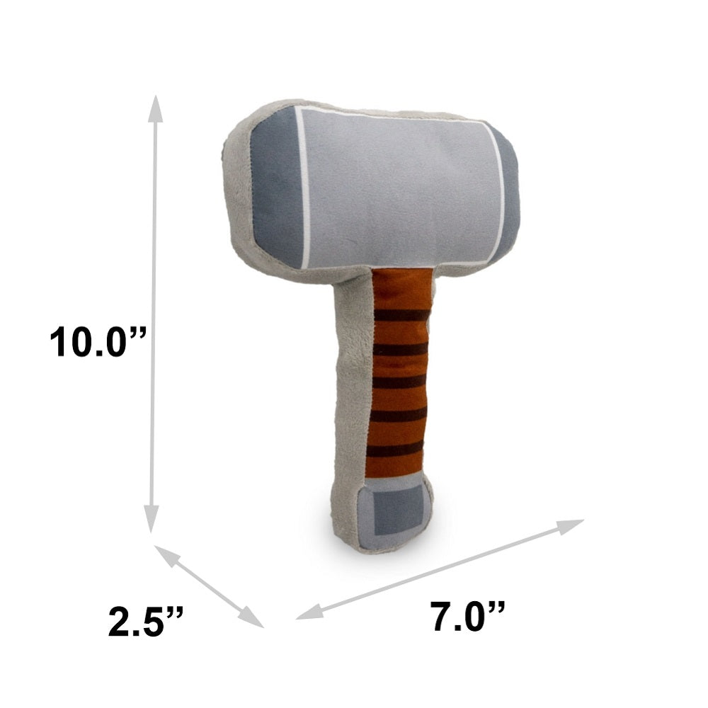 Dog Toy Squeaker Plush - Thors Hammer Grays Browns