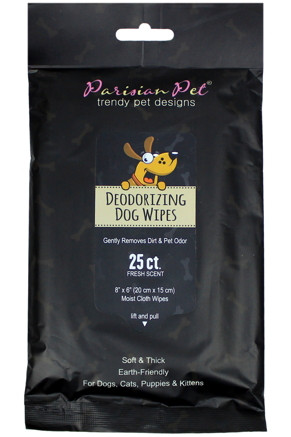 Parisian Pet Deodorizing Wipes for Dogs & Cats - Convenient, Antibacterial, Fresh Scent, Eco-Friendly Pet Wipes