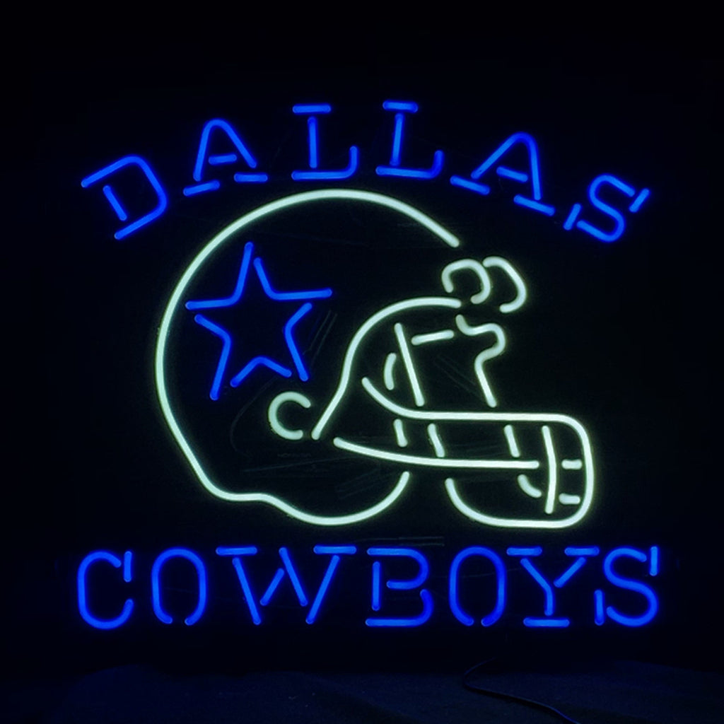 Dallas Cowboys Helmet Real Glass Neon Sign