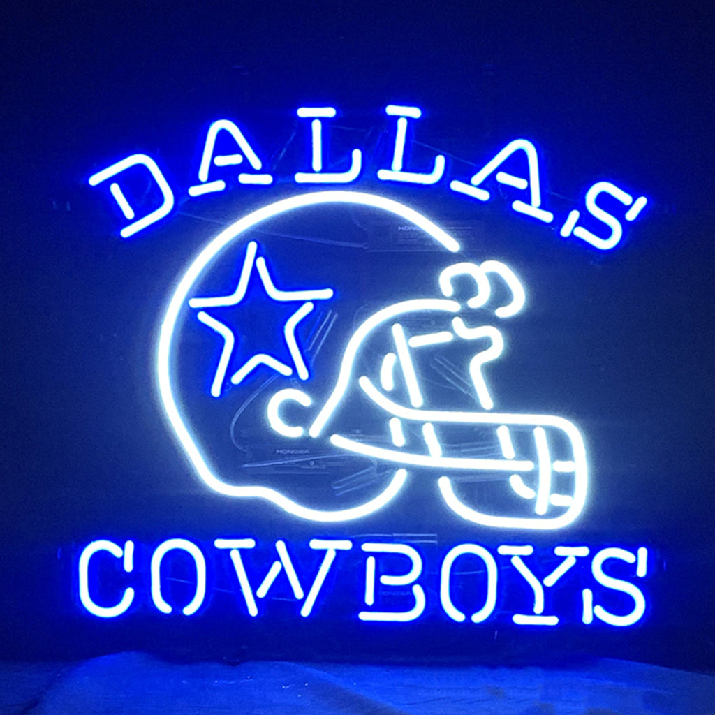 Dallas Cowboys Helmet Real Glass Neon Sign