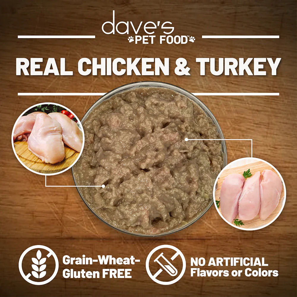 Daves Chicken & Turkey Recipe in Saucey Pat Wet Cat Food (5.5oz)