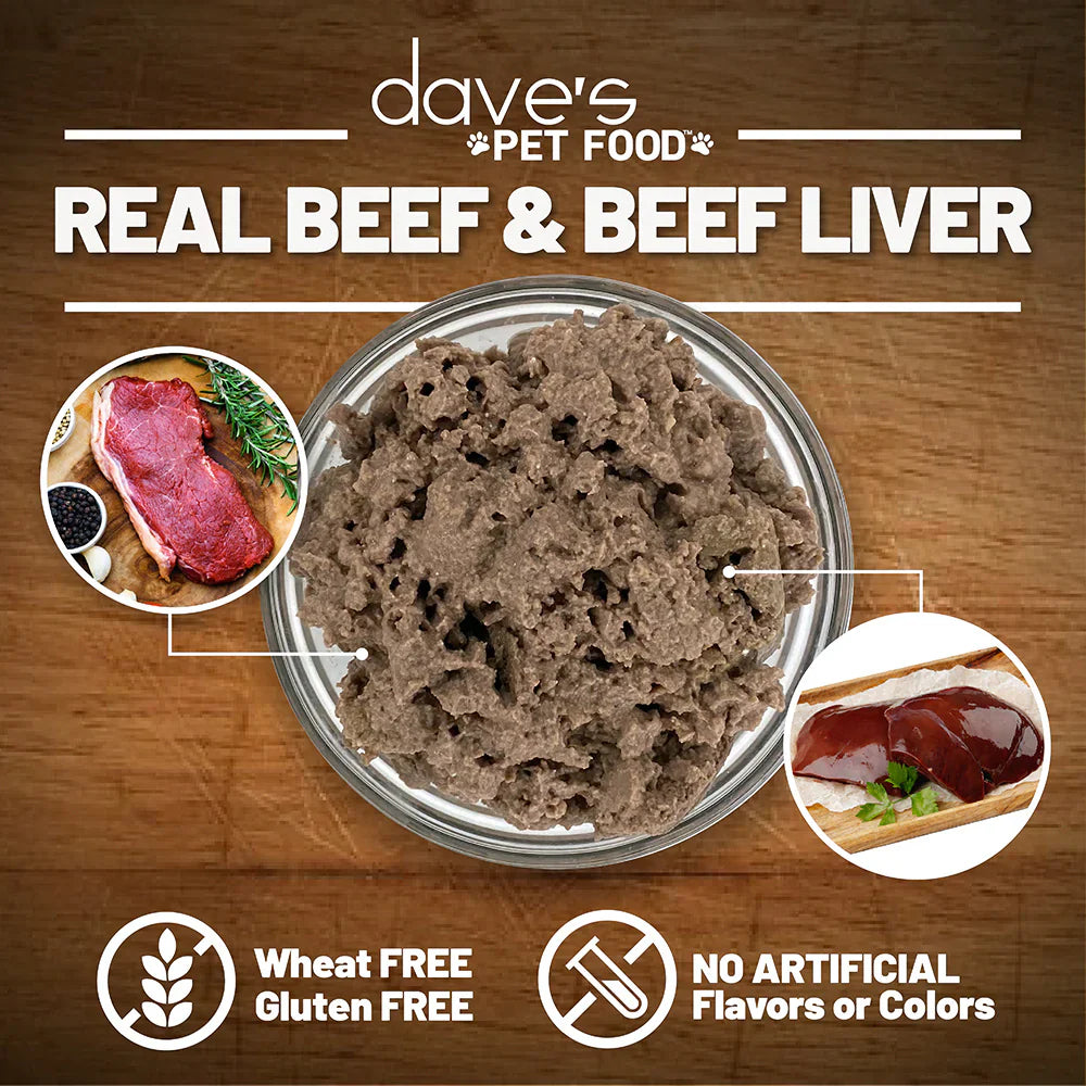 Daves 95% Premium Meats Beef & Beef Liver For Dogs (12.5oz)