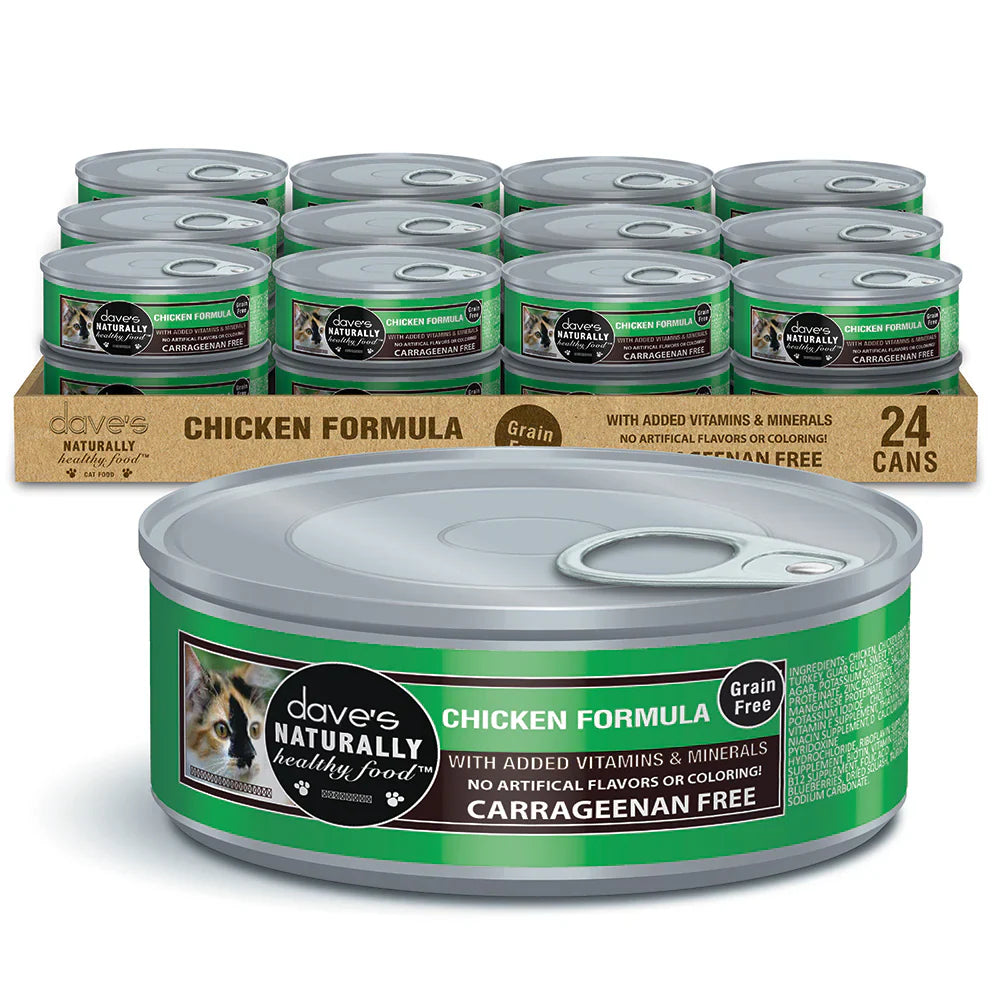 Daves Naturally Healthy Grain Free Chicken Formula Wet Cat Food (5.5oz)