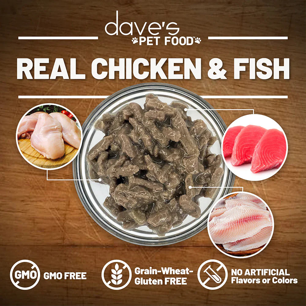 Daves Naturally Healthy Grain Free Shredded Fishermans Stew Wet Cat Food (5.5oz)
