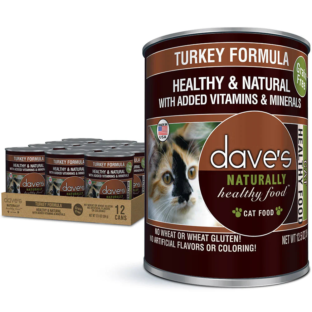 Daves Naturally Healthy Turkey Dinner Pat Wet Cat Food (12.5oz)