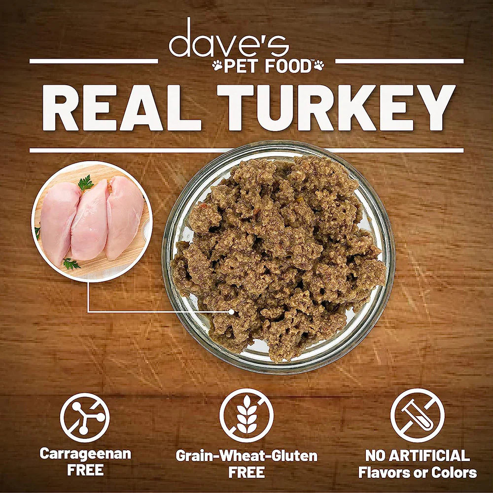 Daves Naturally Healthy Turkey Dinner Pat Wet Cat Food (12.5oz)