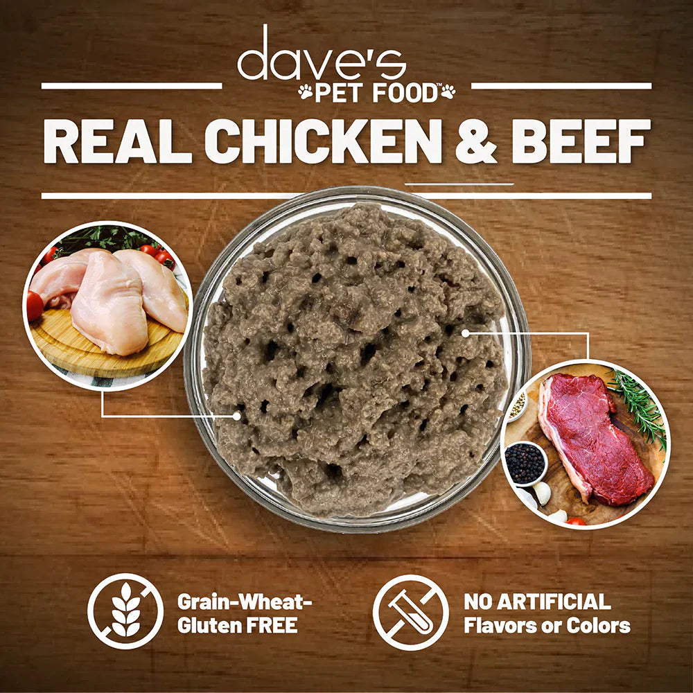 Daves Naturally Healthy Beef & Chicken Dinner Pat Wet Cat Food (12.5oz)