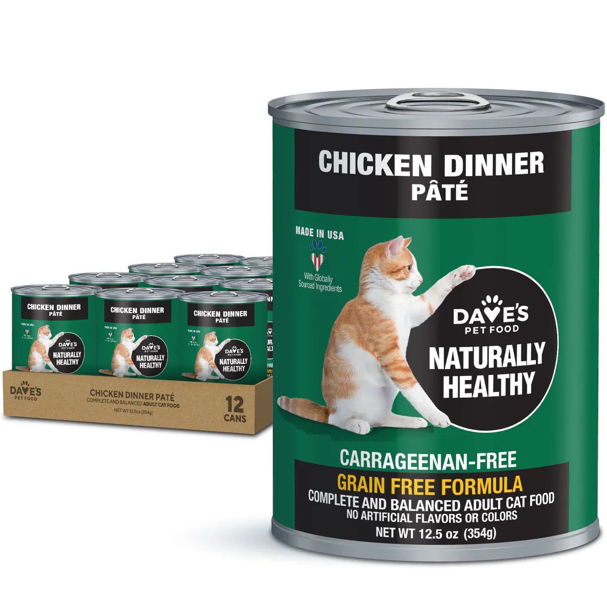 Daves Naturally Healthy Chicken Dinner Pat Wet Cat Food (12.5oz)