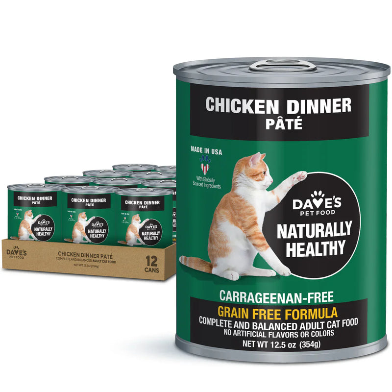 Daves Naturally Healthy Chicken Dinner Pat Wet Cat Food (12.5oz)