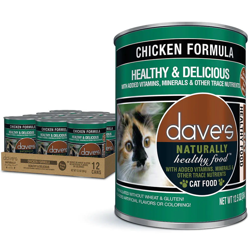 Daves Naturally Healthy Chicken Dinner Pat Wet Cat Food (12.5oz)