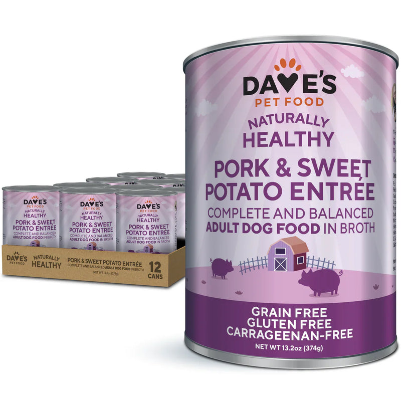 Daves Grain Free Pork & Sweet Potato Entre For Dogs (13.2oz)