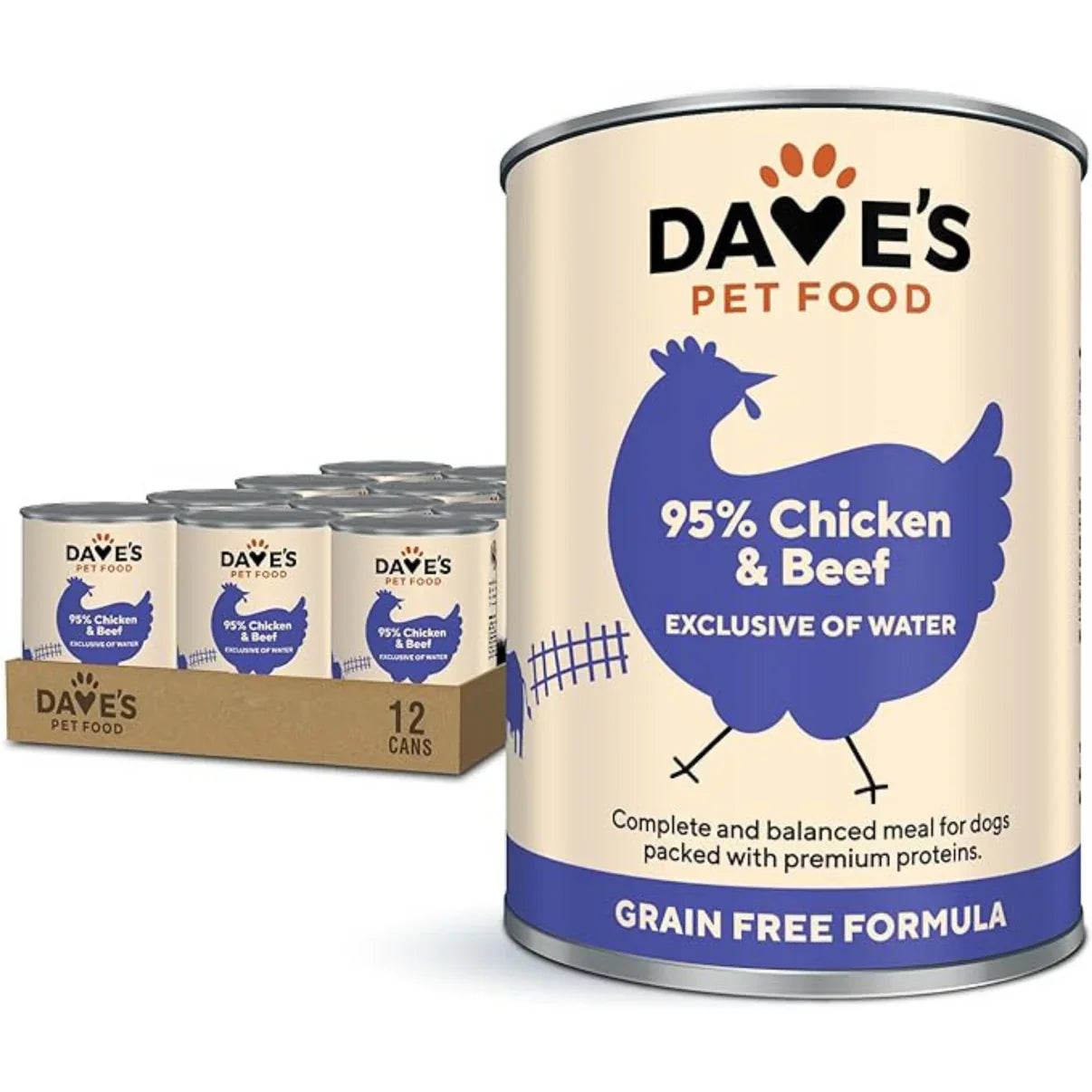 Daves 95% Premium Meats Chicken & Beef For Dogs (13oz)