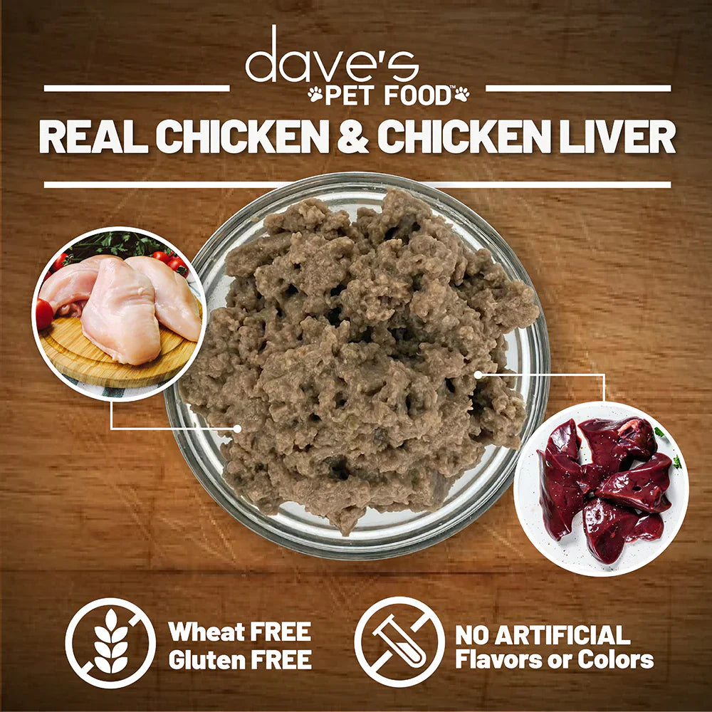 Daves 95% Premium Meats Chicken & Chicken Liver For Dogs (12.5oz)