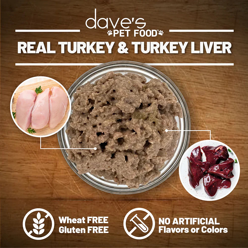 Daves 95% Premium Meats Turkey & Turkey Liver For Dogs (12.5oz)