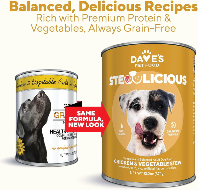 Daves Stewlicious Chicken & Vegetable Stew For Dogs (13.2oz)