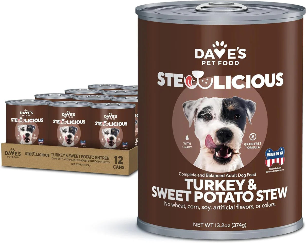 Daves Stewlicious Turkey & Sweet Potato Cuts in Gravy For Dogs (13.2oz)