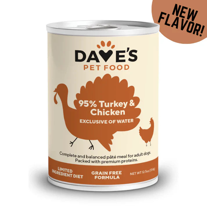 Daves 95% Premium Meats Turkey & Chicken For Dogs (12.5oz)