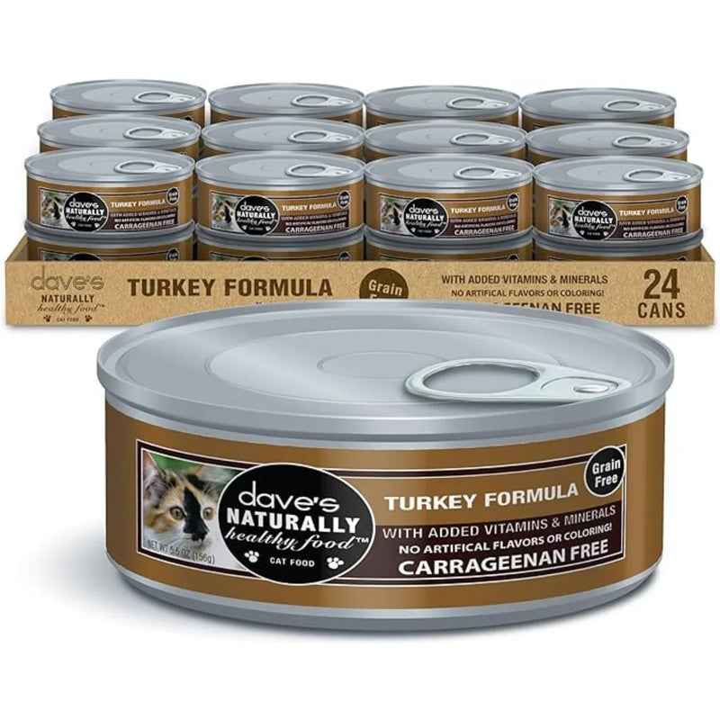 Daves Naturally Healthy Grain Free Turkey Formula Wet Cat Food (5.5oz)