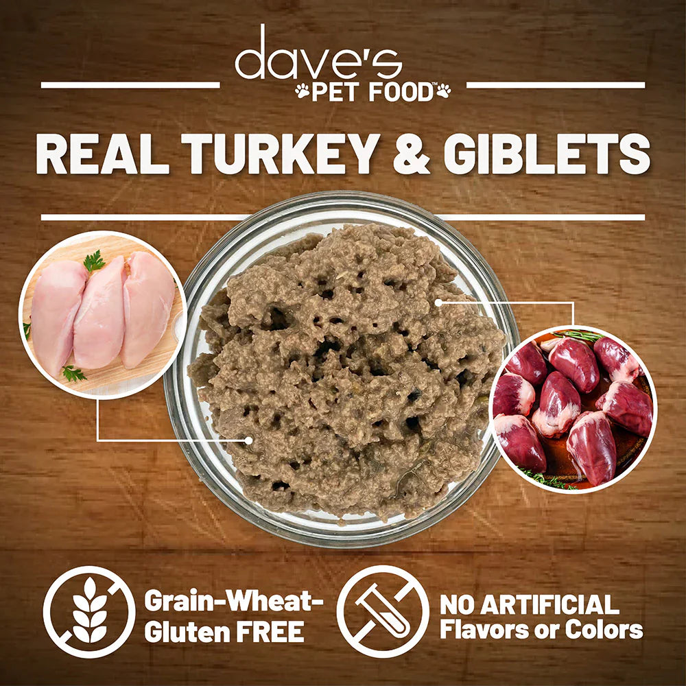 Daves Naturally Healthy Grain Free Turkey & Giblets Dinner Wet Cat Food (5.5oz)