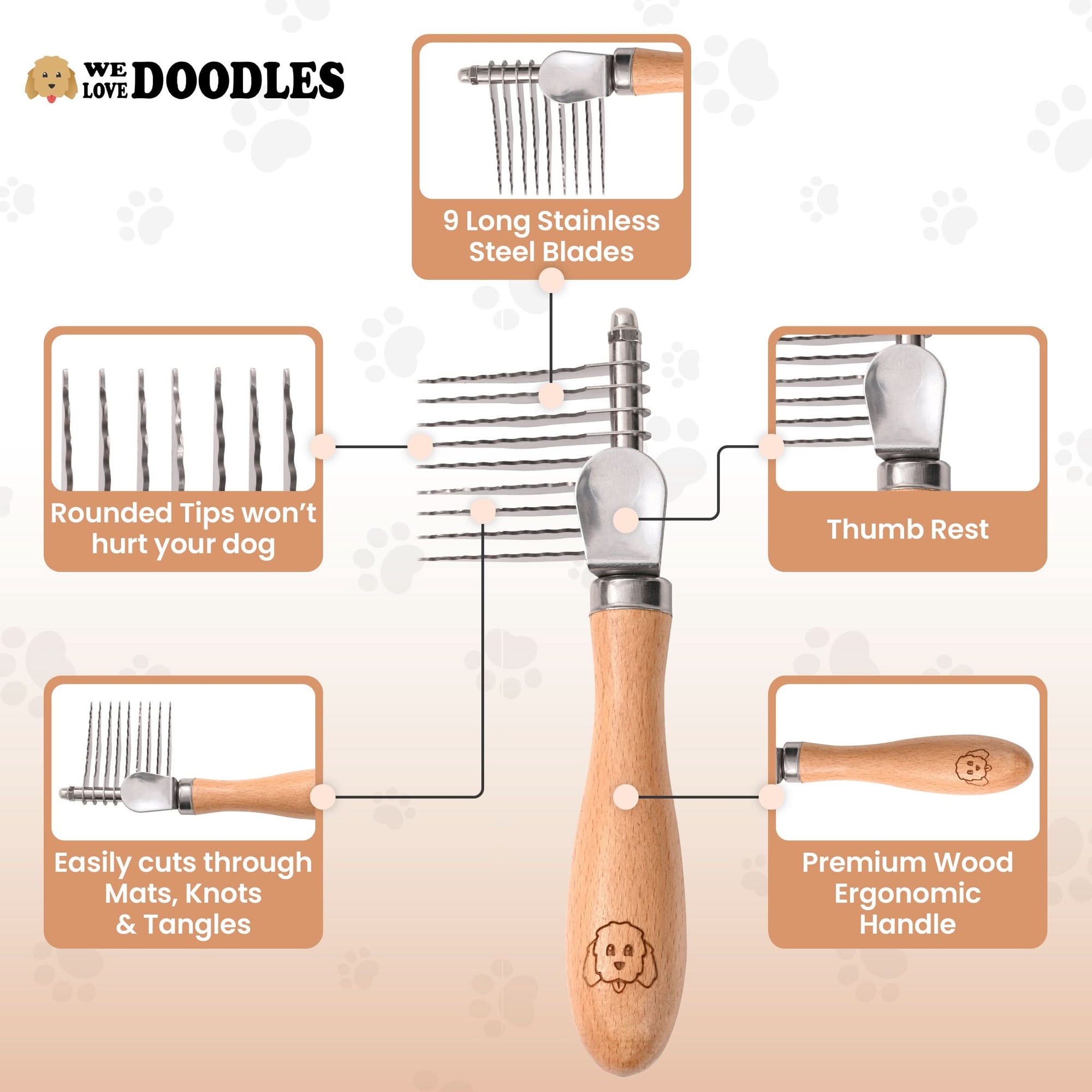 Dematting Rake for Dogs - Dematting Tool
