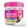 Naturally Formulated Pet Dental Finger Wipes for Teeth Cleaning (50 Count)
