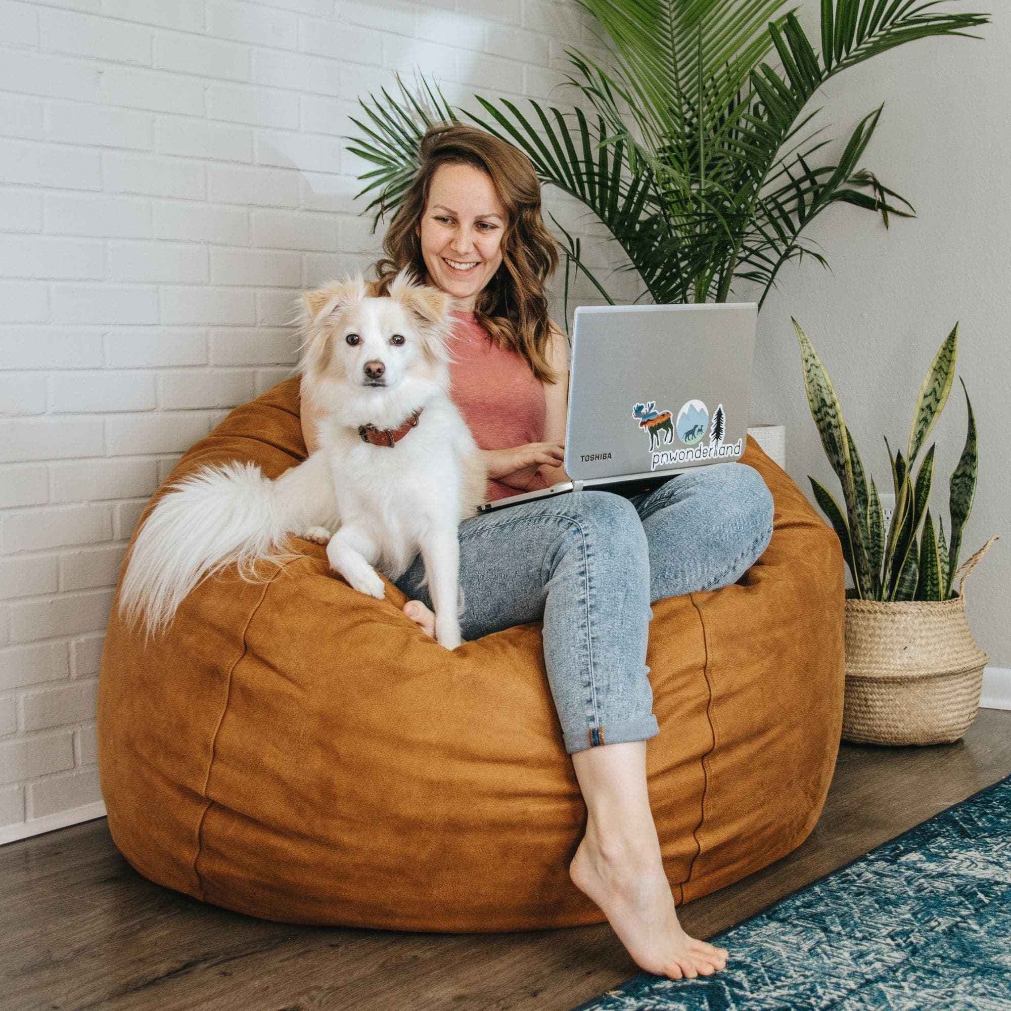 CordaRoy's Queen Faux Leather Convertible Bean Bag Chair