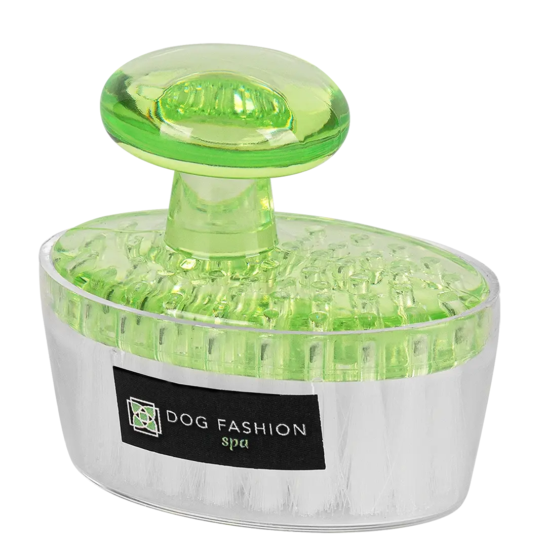 Dog Fashion Spa Green Face and Paw Brush