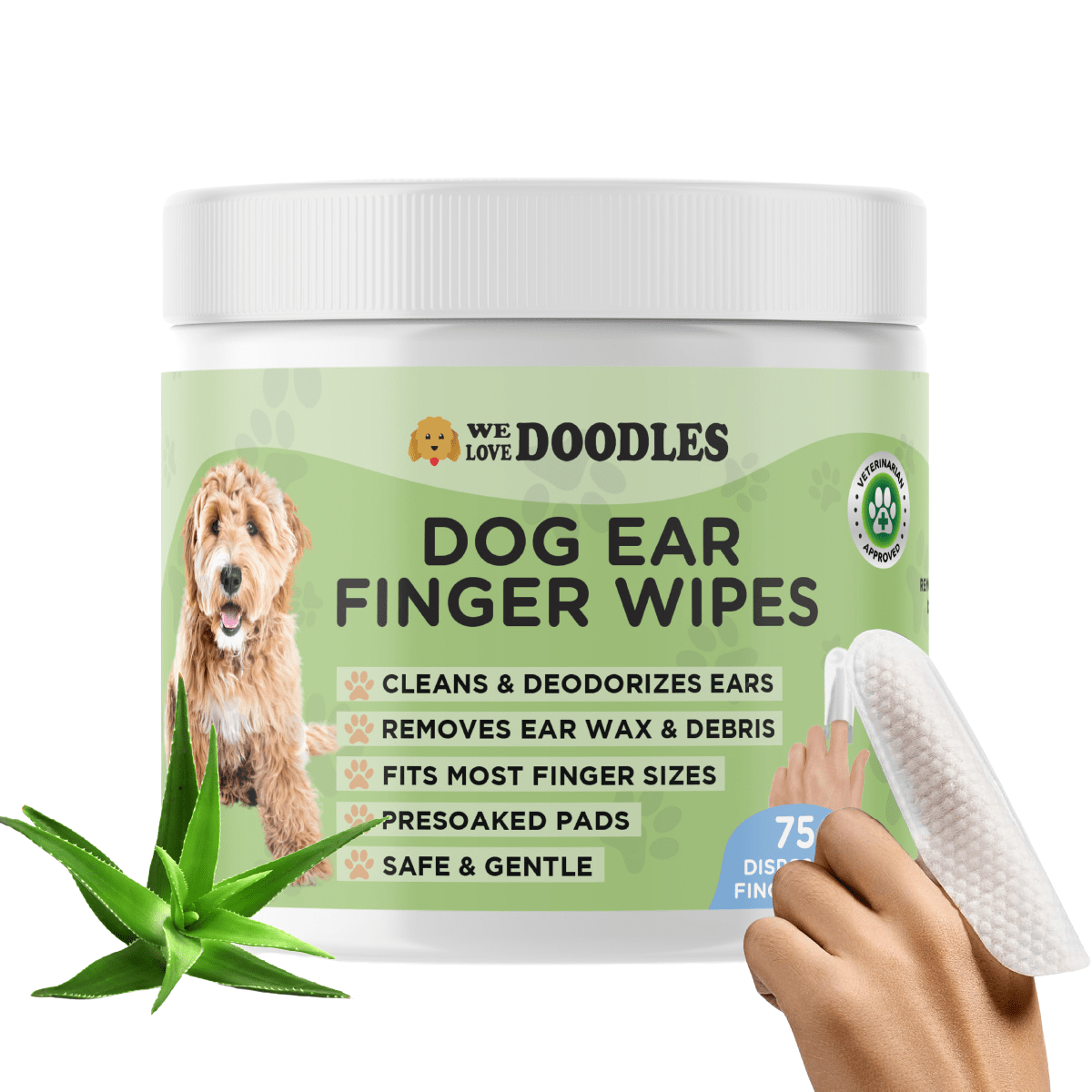 Dog Ear Finger Wipes (75 PCS)