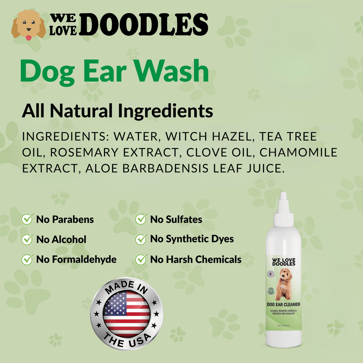Dog Ear Wash & Swabs Cleaning Kit