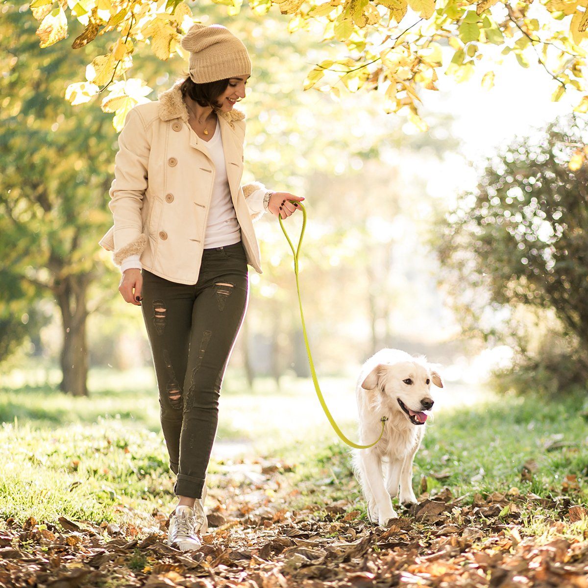Dogline BioThane Slip Dog Lead for Dogs, 5FT and 7FT
