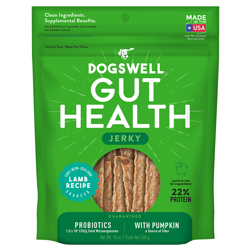 Dogswell Gut Health Jerky Treats, Lamb (10oz)