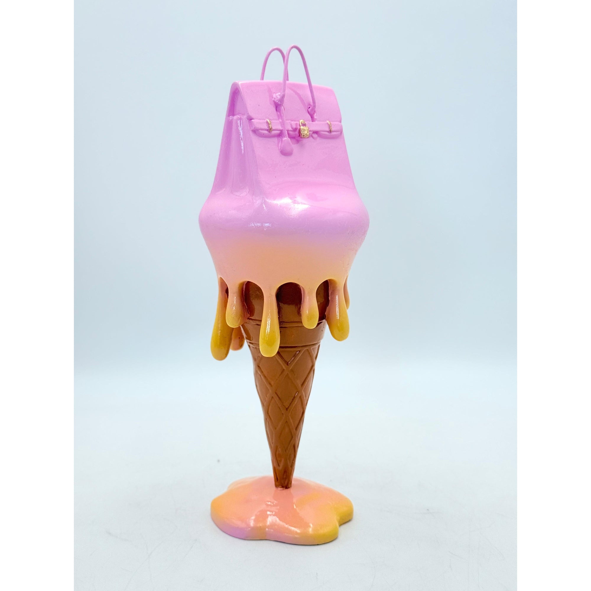 And Iconic Melty Bag Sculpture Pink and Yellow Style