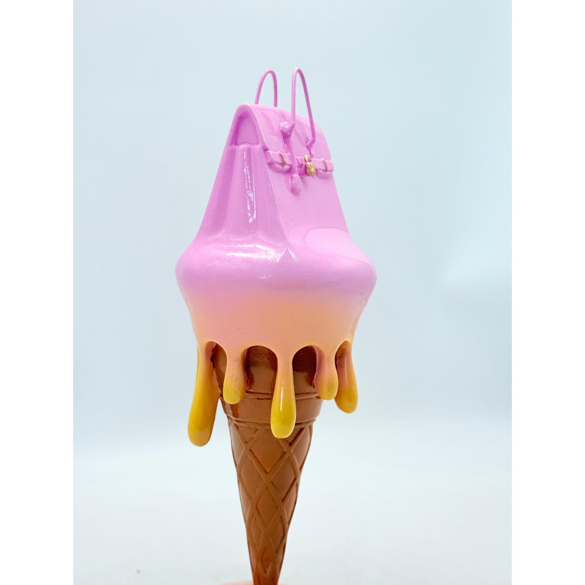 And Iconic Melty Bag Sculpture Pink and Yellow Style