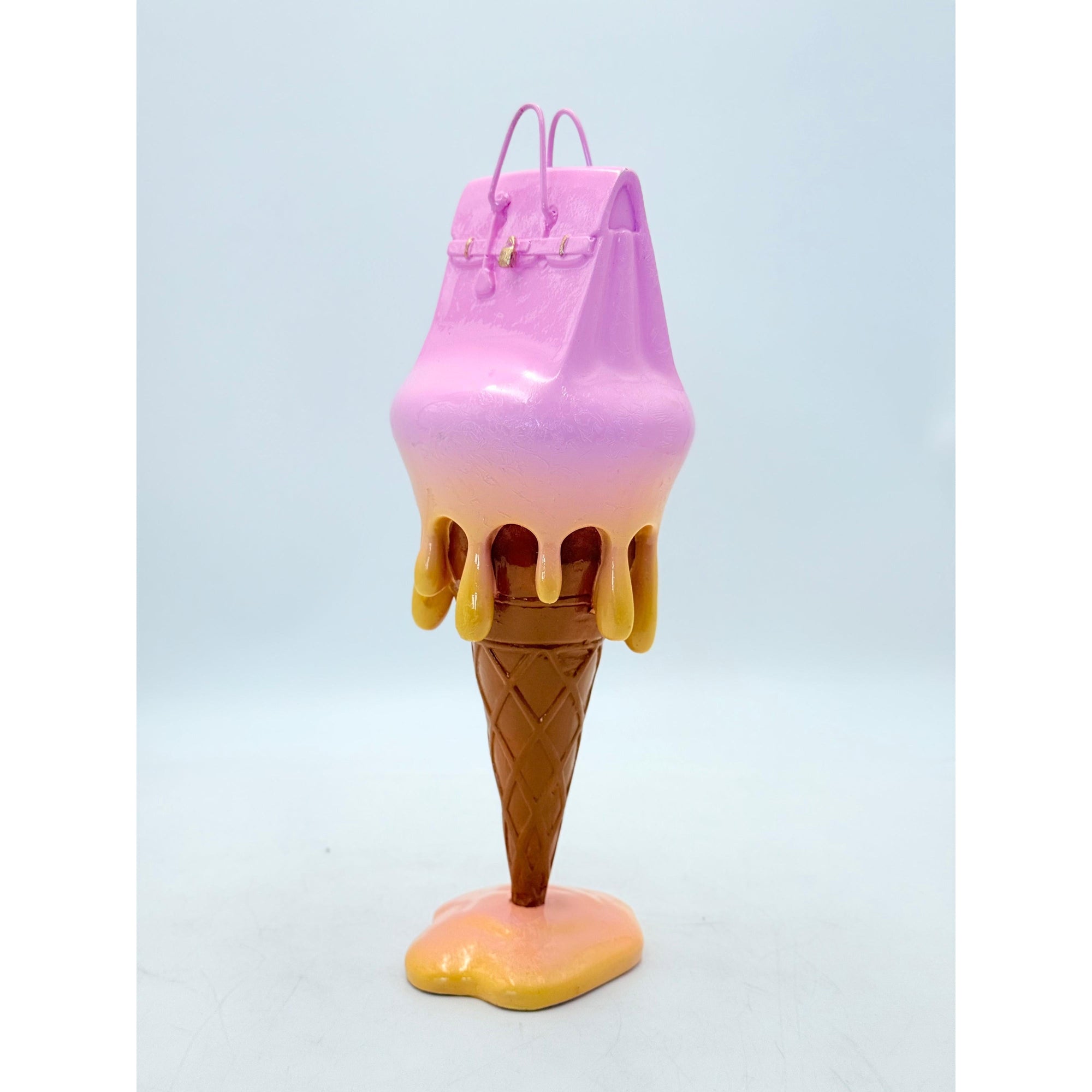 And Iconic Melty Bag Sculpture Pink and Yellow Style