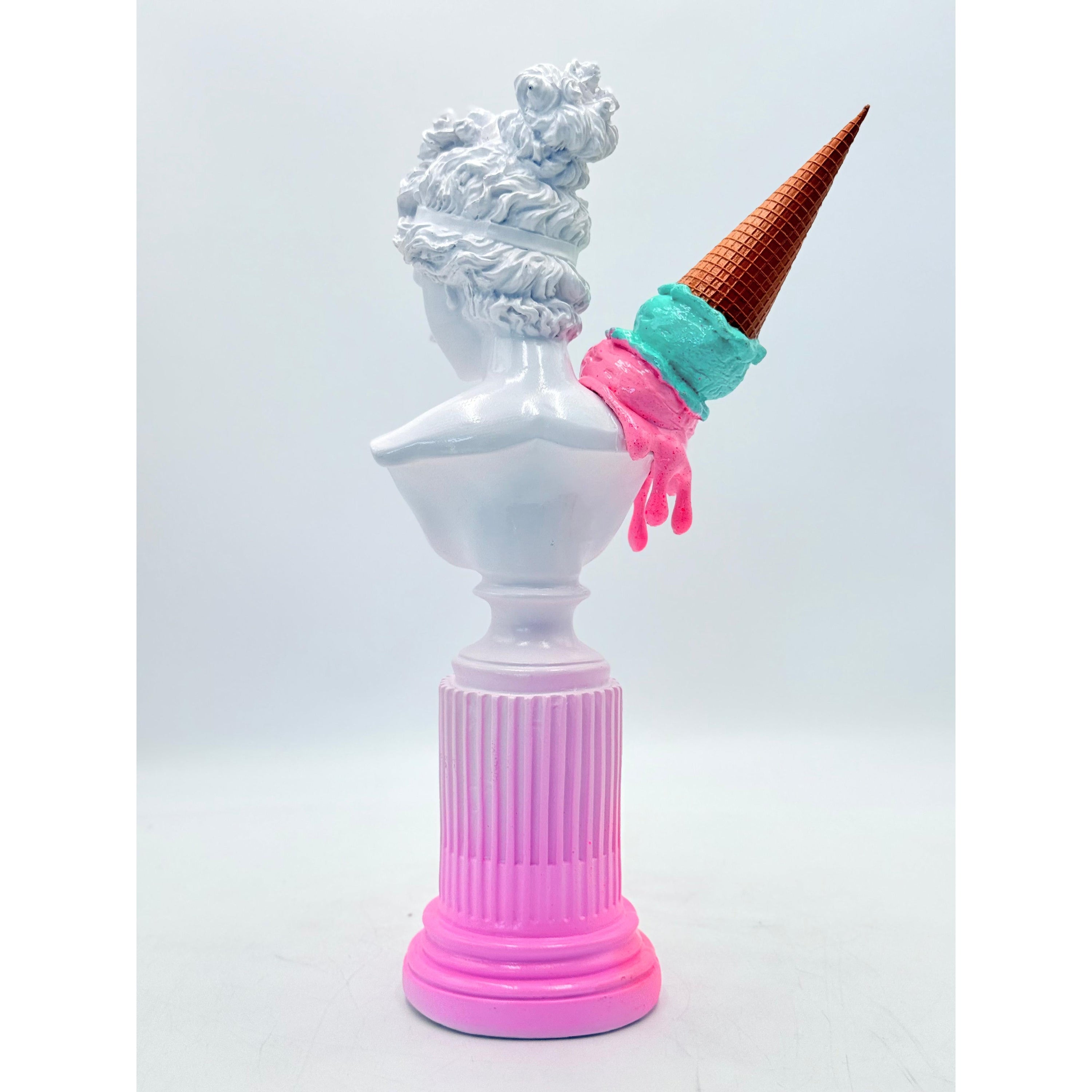 Venus Ice Cream Sculpture - Pink & Blue Gelato Edition Cream; Pink Playful Art Decor Sculpture image 4 - HT Animal Supply