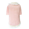 Hello Doggie Dream Pearls Dog Sweater Peach Faux Fur Cotton Handmade Dog Sweaters