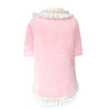 Hello Doggie Dream Pearls Pink Faux Fur Cotton Dog Sweater