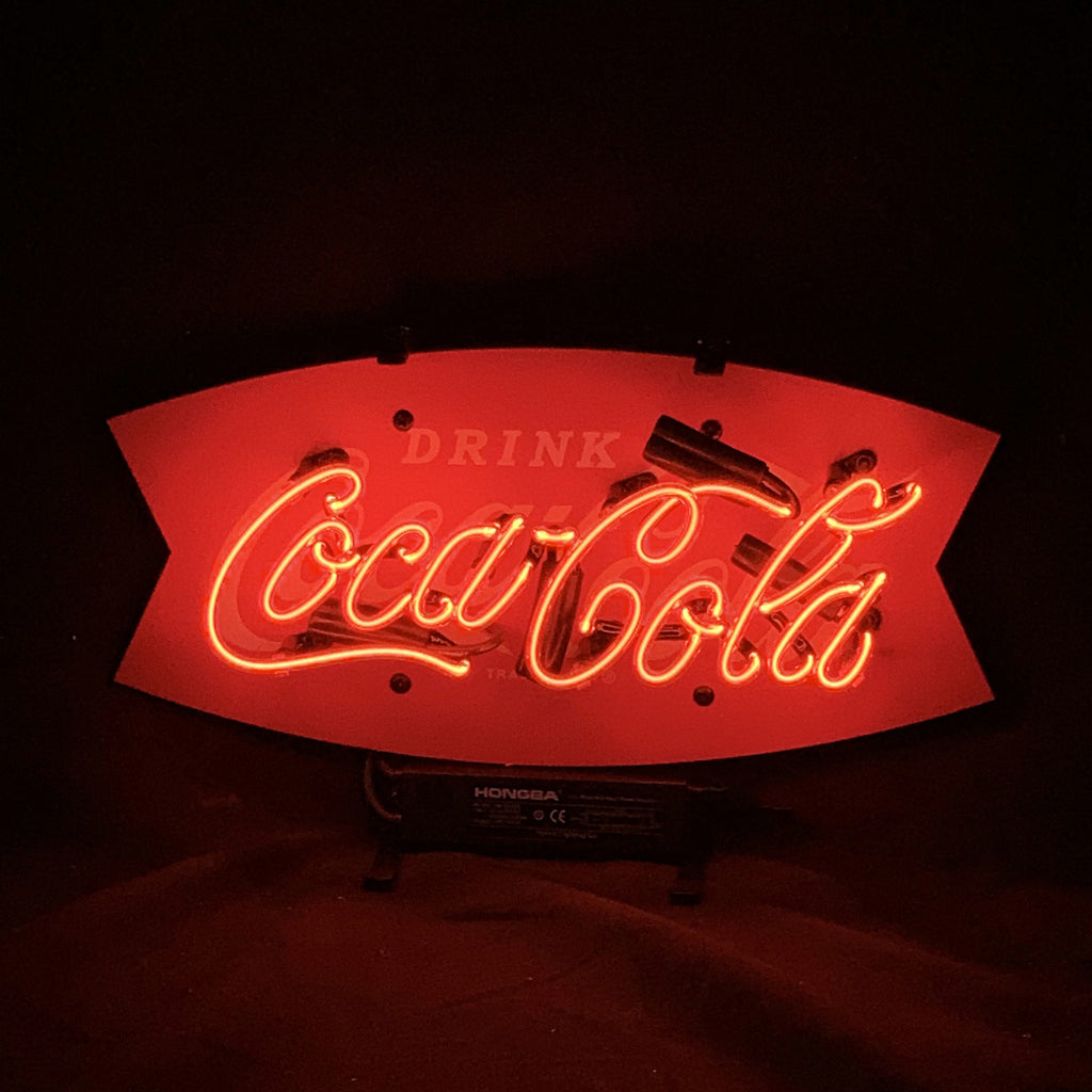 Drink Coca-Cola Logo Real Glass Neon Sign