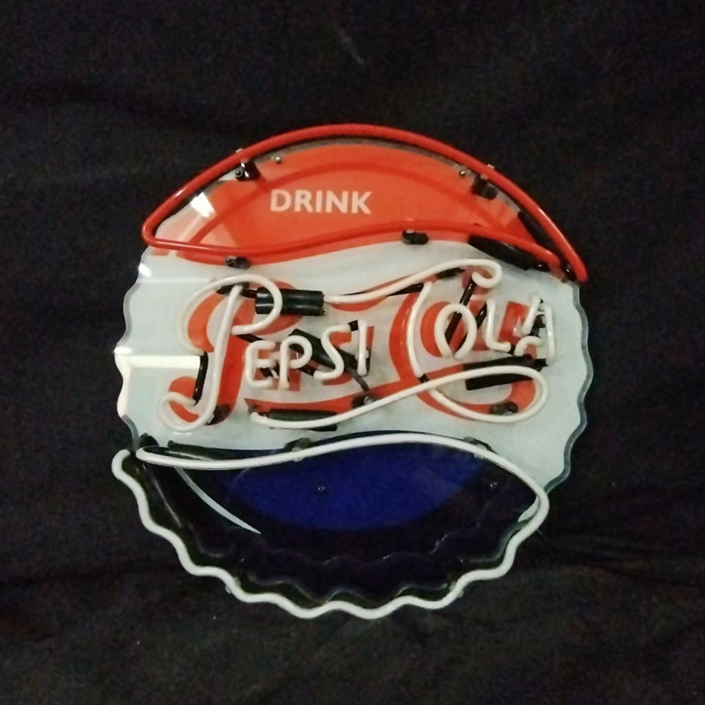 Pepsi-Cola Classic Logo Real Glass Neon Sign