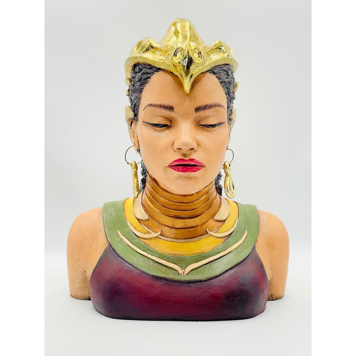 And Iconic Dryope Sculpture Gold Chrome Helmet