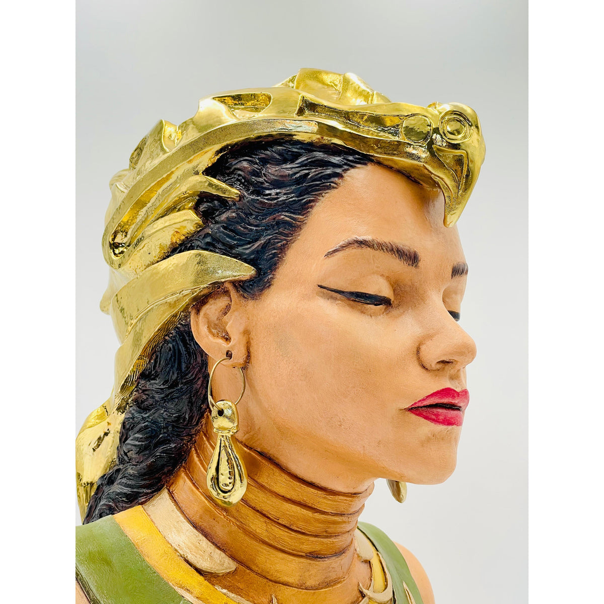 And Iconic Dryope Sculpture Gold Chrome Helmet