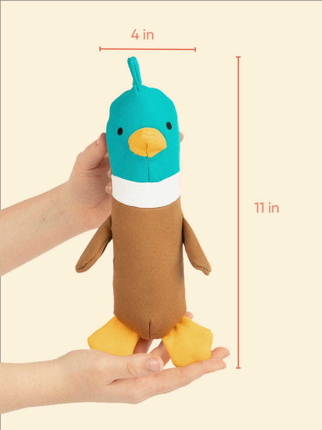 Quackers Plush Canvas Crinkle Dog Toy