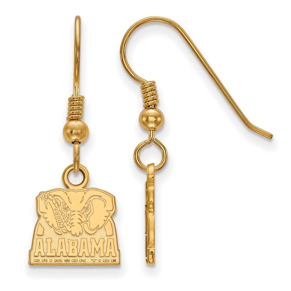 14k Gold Plated Silver University of Alabama XS (Tiny) Dangle Earrings